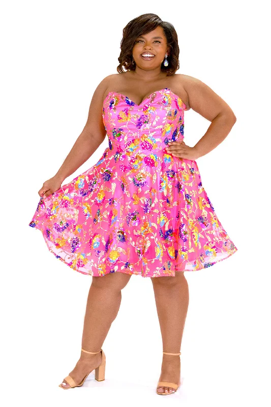 Floral Flirt Sequin Party Dress