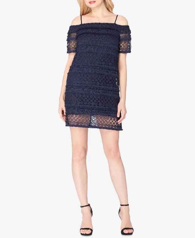 Tahari Asl Lace Cold Shoulder Dress