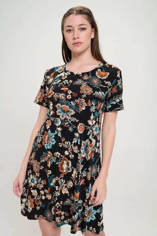 Plus Size Print Missy Dress Short Sleeve-7004BN-SXP1-W434