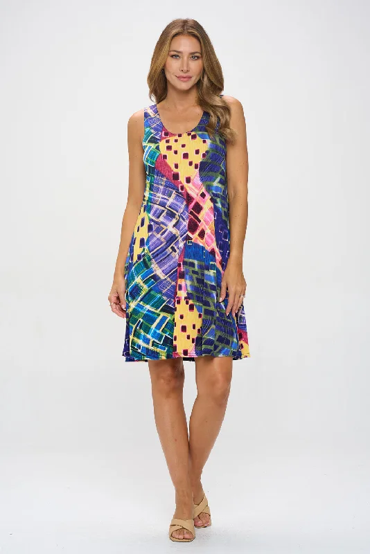 Plus Size Print Missy Tank Dress- 7003BN-TXP1-W441